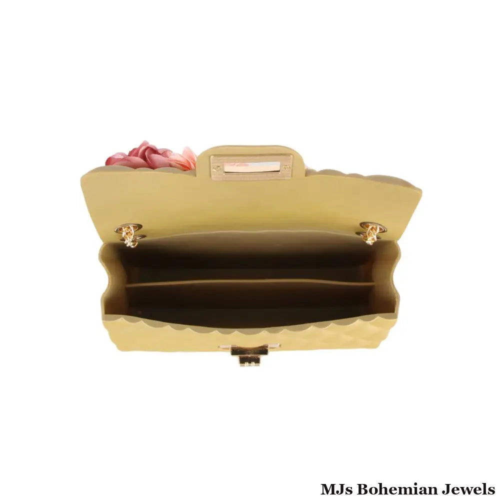 Purse Gold Quilted Jelly Crossbody Bag for Women