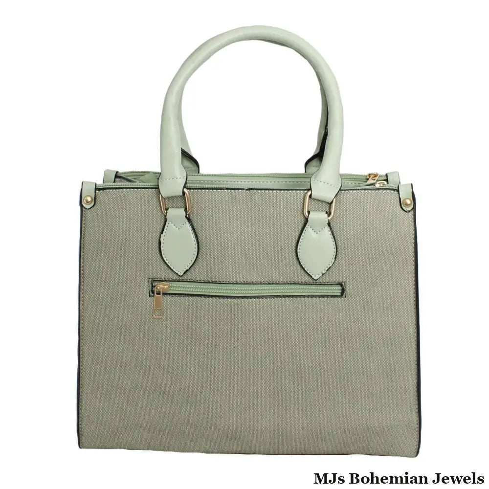 Purse Green Pebble Grain Satchel Handbag for Women