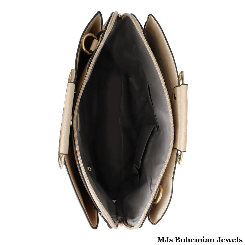 Purse Ivory Rigid Top Handle Handbag for Women