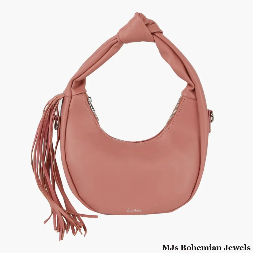 Purse Pink Round Fringe Shoulder Bag for Women
