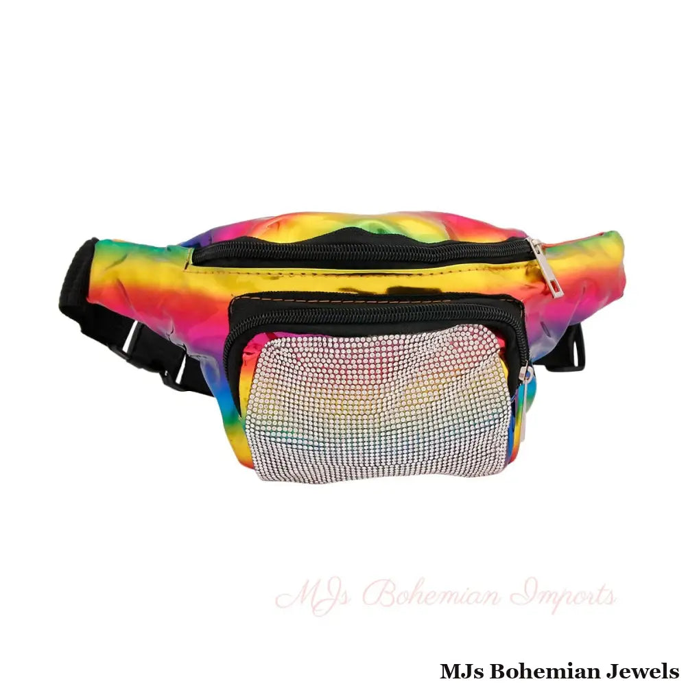 Rainbow Rhinestone Fanny Pack