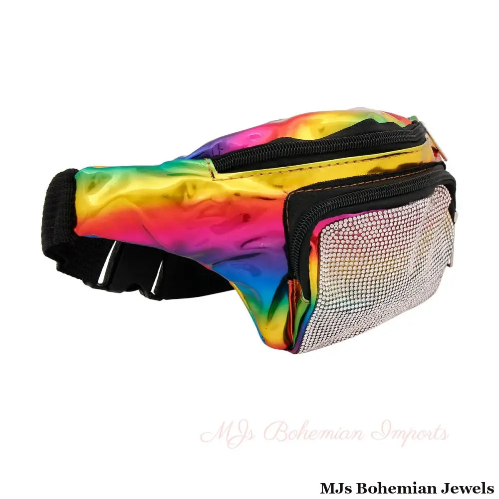 Rainbow Rhinestone Fanny Pack