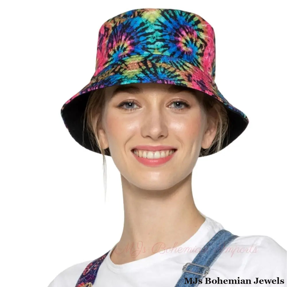 Rainbow Tie Dye Reversible Bucket Hat