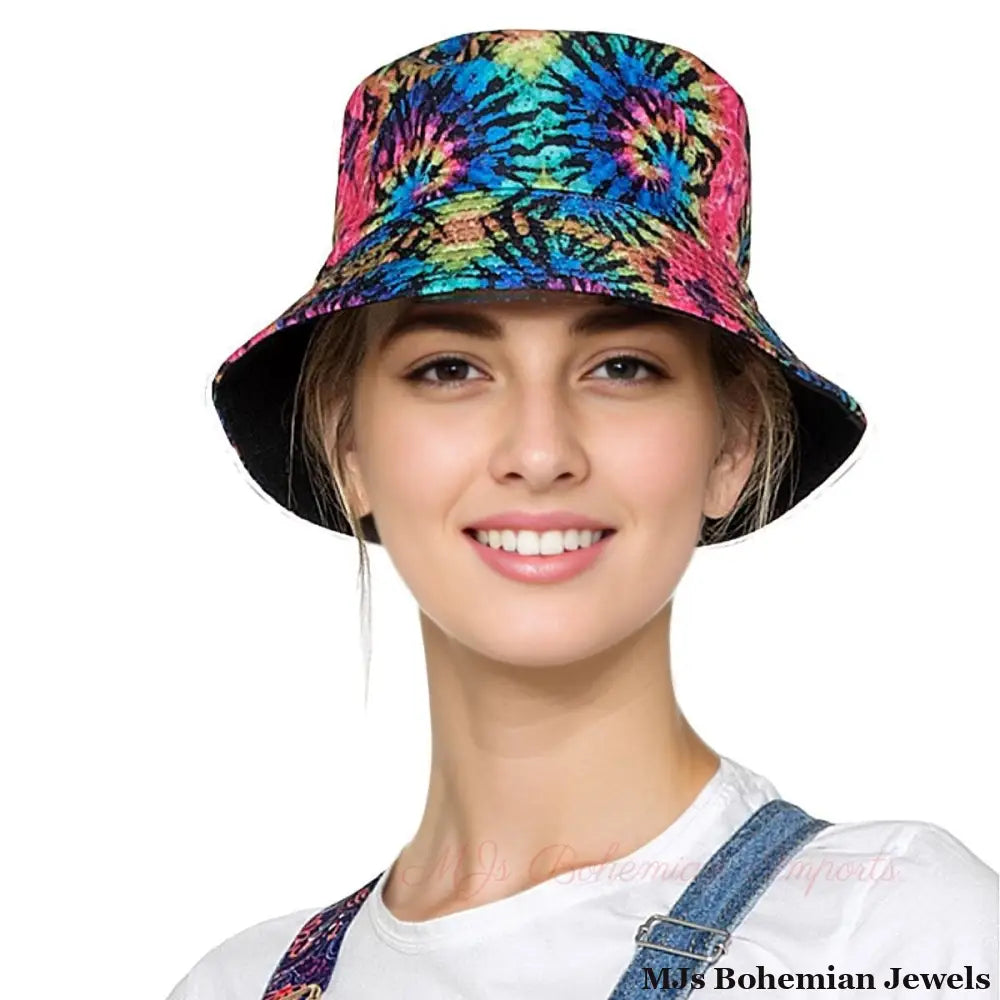 Rainbow Tie Dye Reversible Bucket Hat