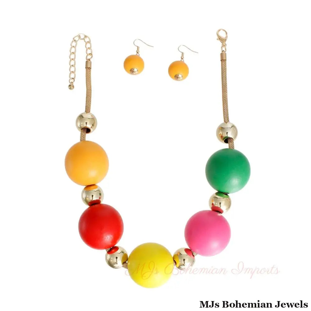 Rainbow Wood XL Bead Set