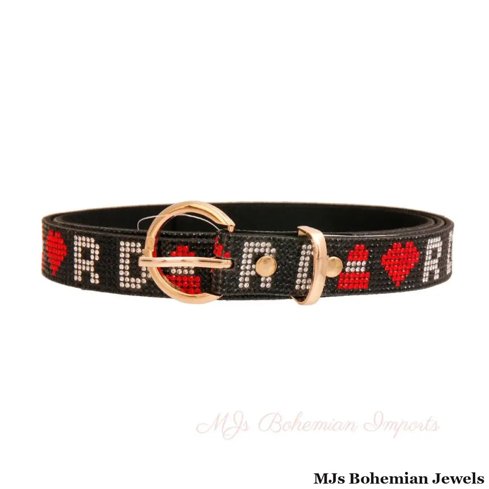 Ravishing Rhinestone Black Belt - Bespoke Inspired