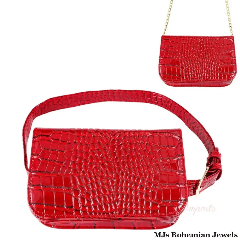 Red Croc Belt Bag
