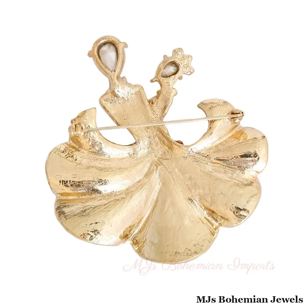 Red Dancing Pair Stone Brooch