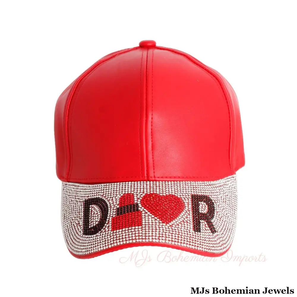 Red Designer D Visor Hat