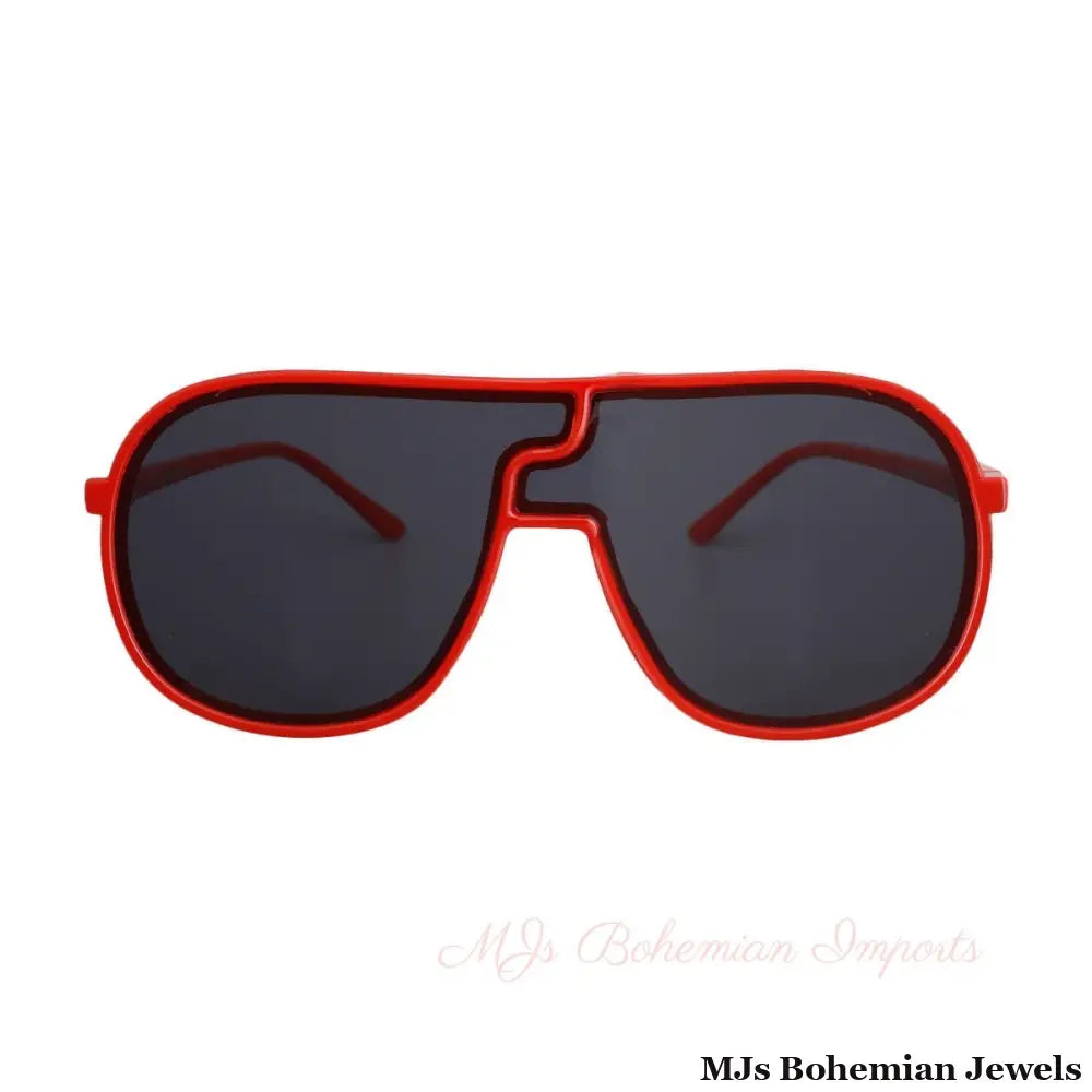 Red Frame Puzzle Piece Aviators
