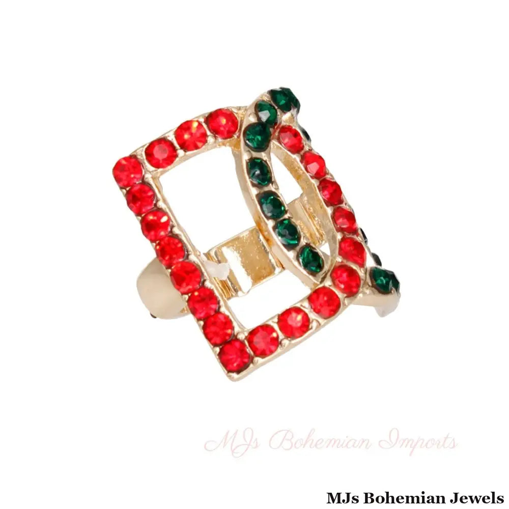Red Green Double D Ring