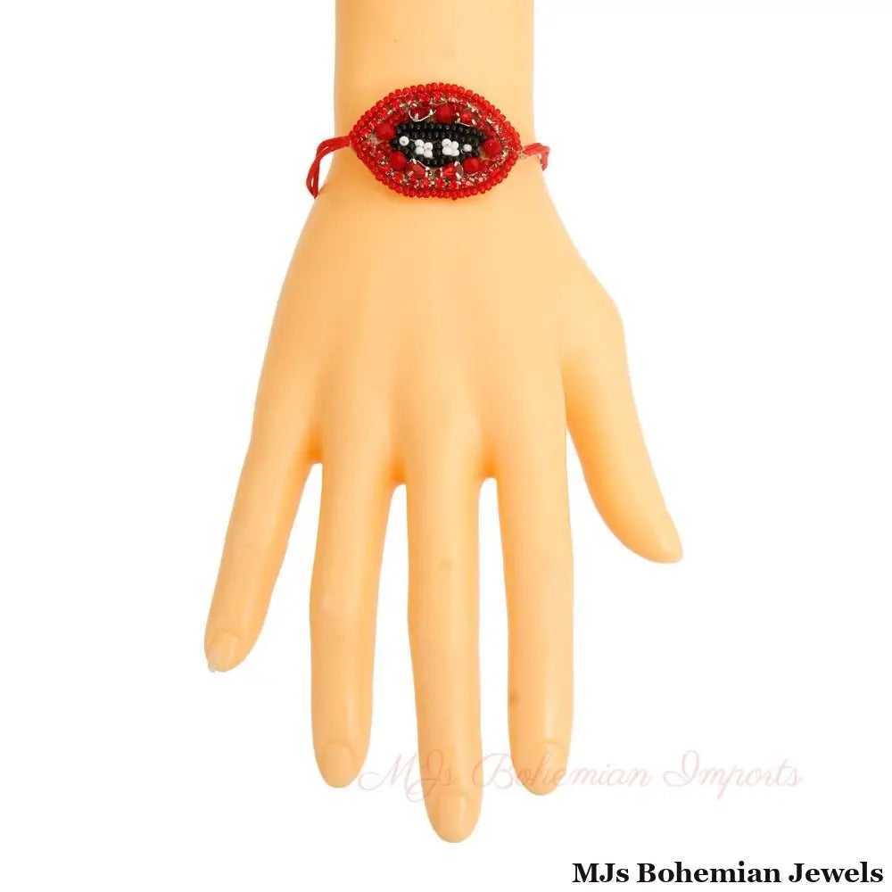 Red Lips Friendship Bracelet