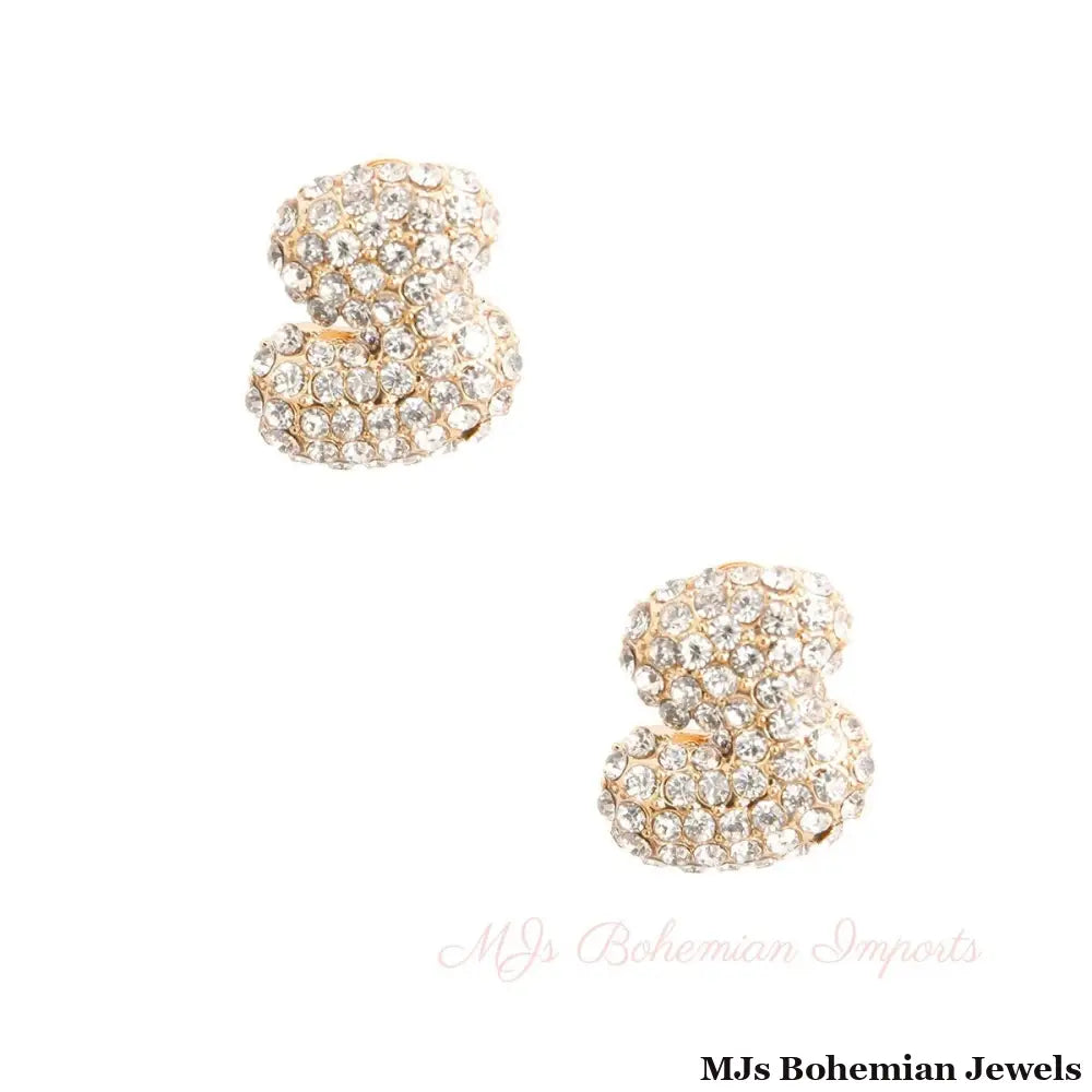 S Initial Rhinestone Studs