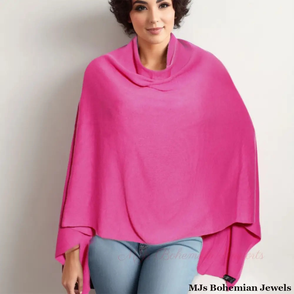 Scarf Poncho Pink Convertible Wrap for Women