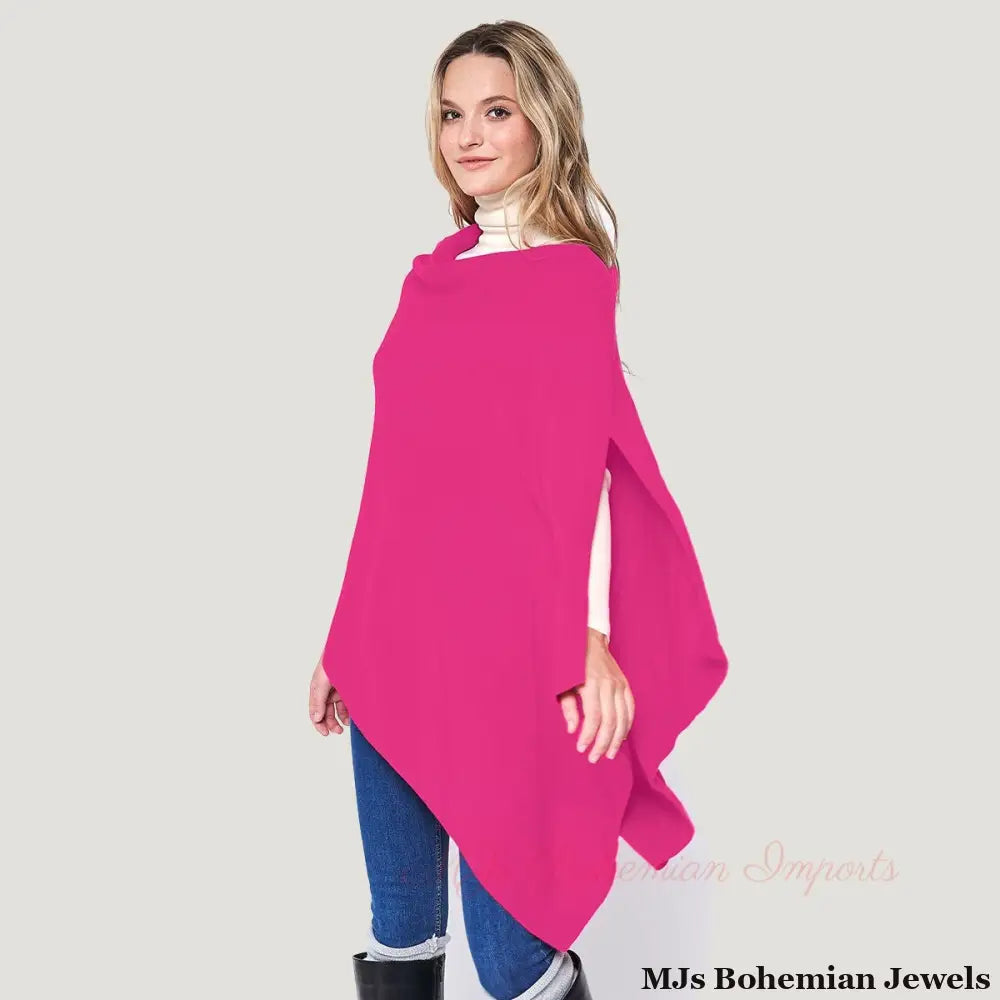 Scarf Poncho Pink Convertible Wrap for Women