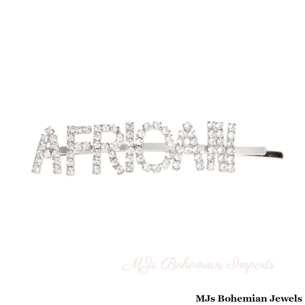 Silver AFRICAN Sparkle Hair Pin