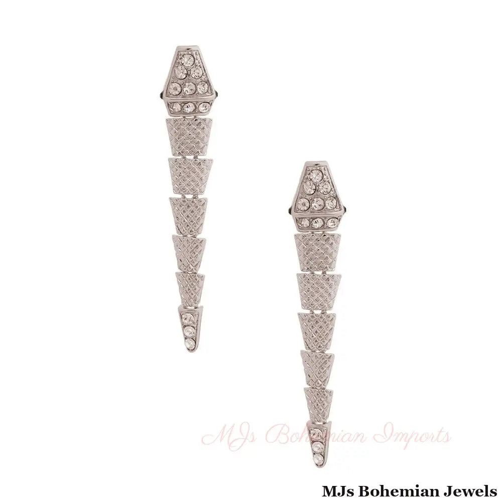 Silver Dangling Snake Earrings