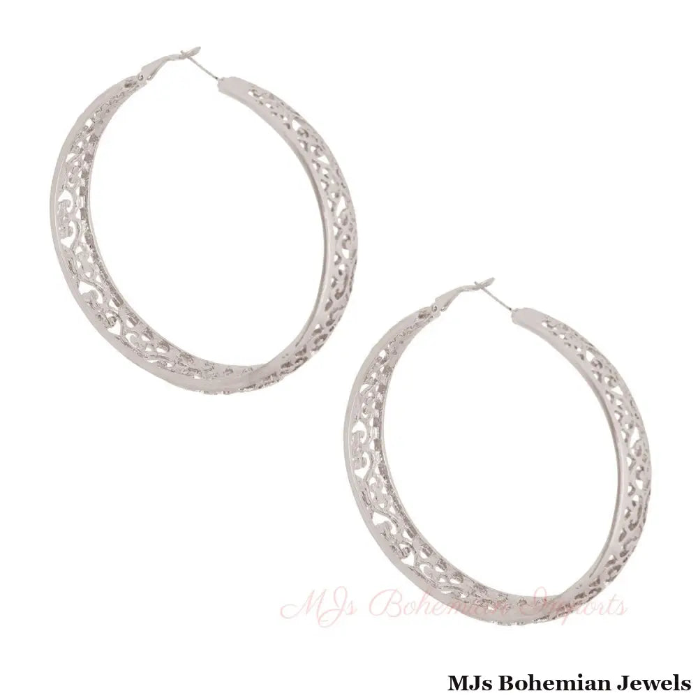 Silver Filigree Casting Hoops