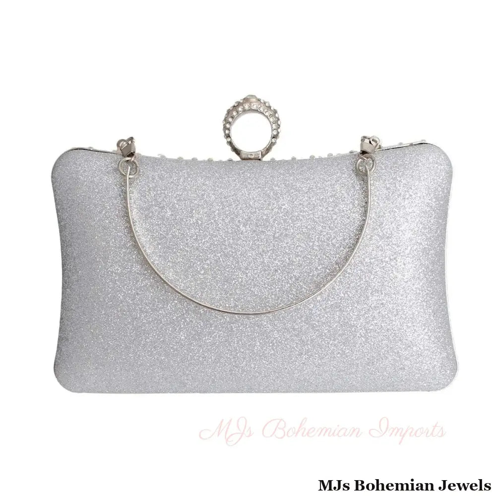 Silver Hardcase Ring Clutch