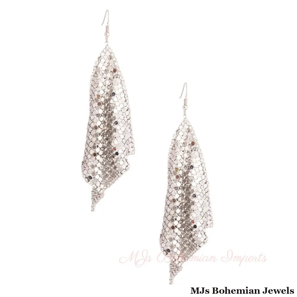 Silver Mesh Chainmail Earrings