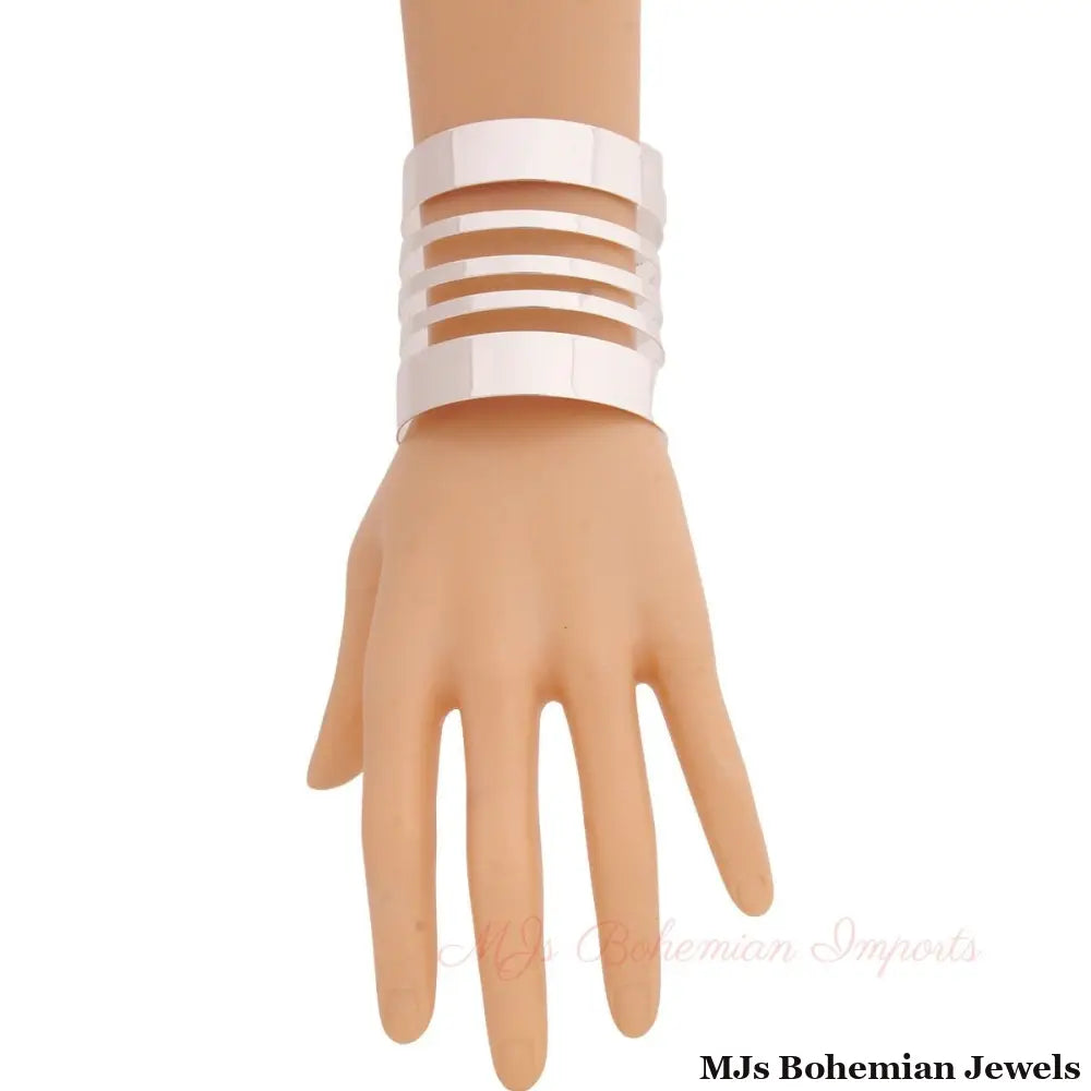 Silver Metal Cut Out Cuff