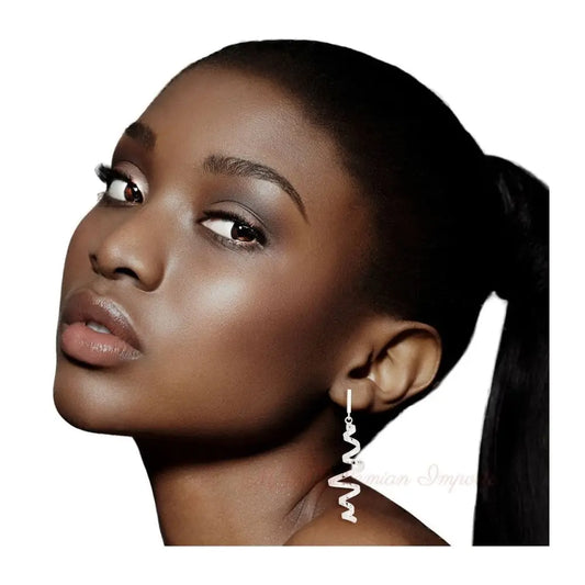 Silver Metal Spiral Curl Earrings