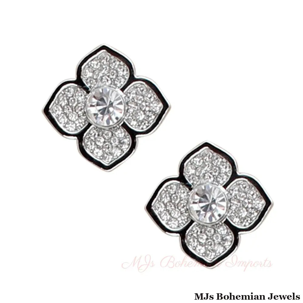 Silver Petals: Flower Studs