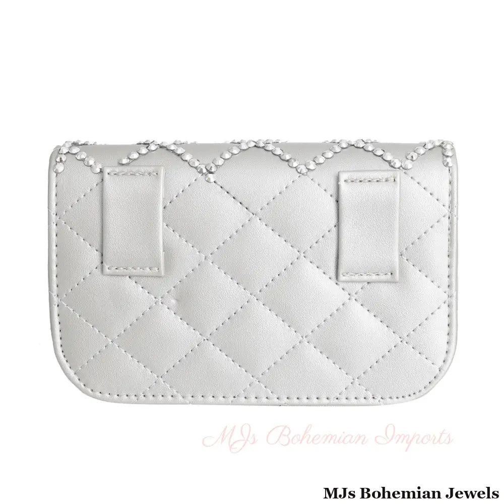 Silver Quilted Belt Bag