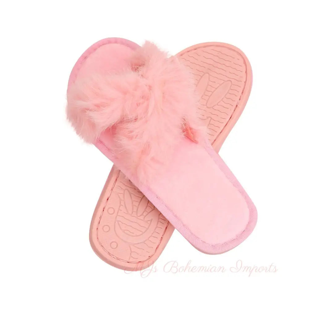 Size Medium Pink Fur Slippers
