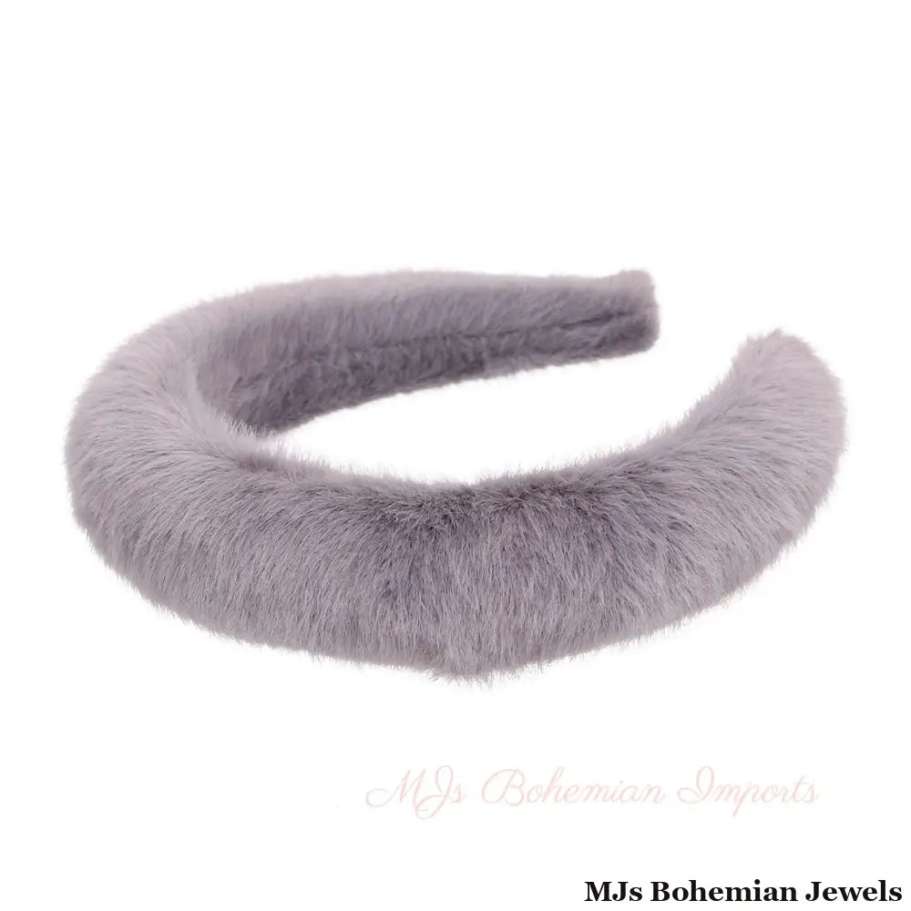 Slate Gray Fur Headband