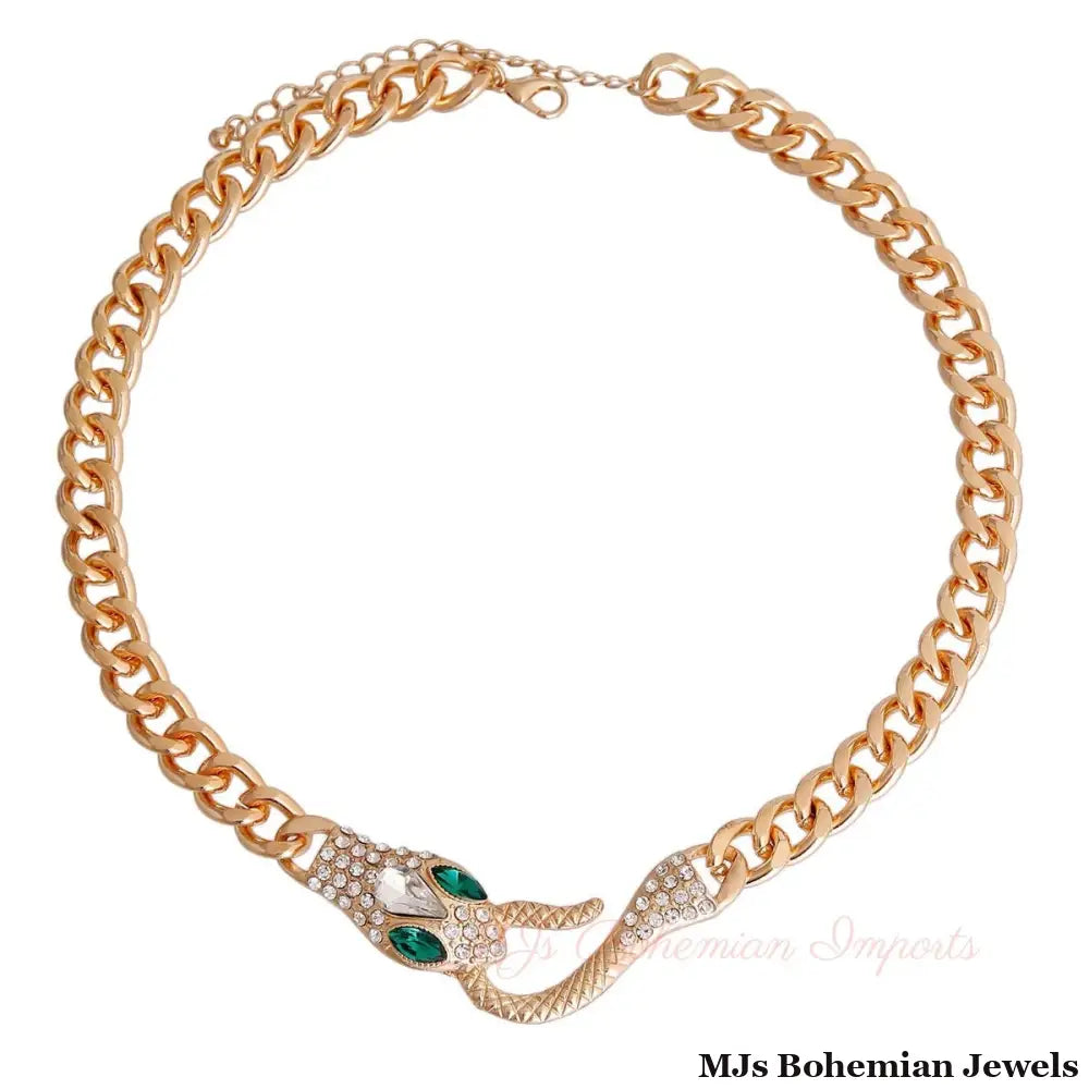Snake Charmer: Gold Chain Necklace