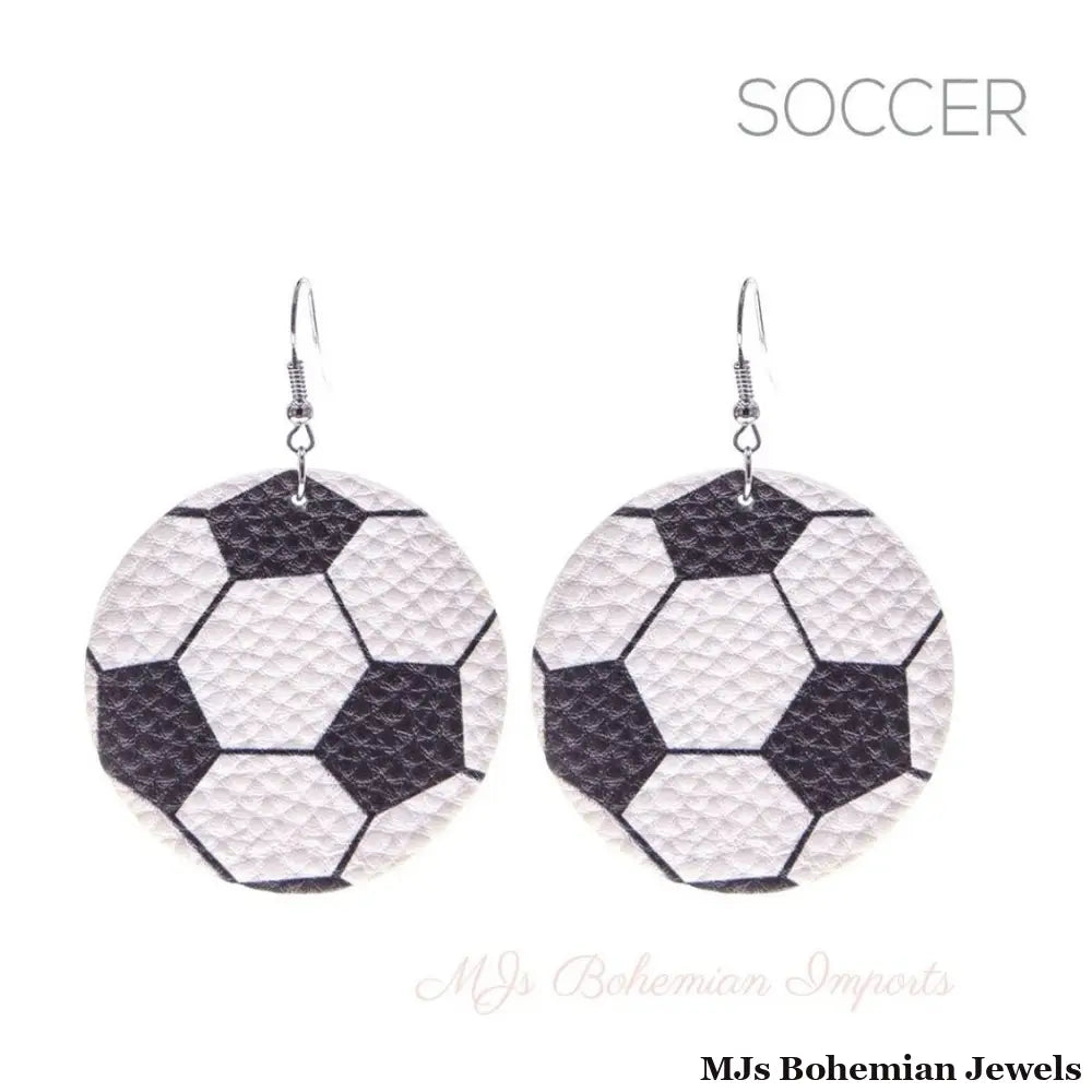 Soccer Vegan Leather Earrings