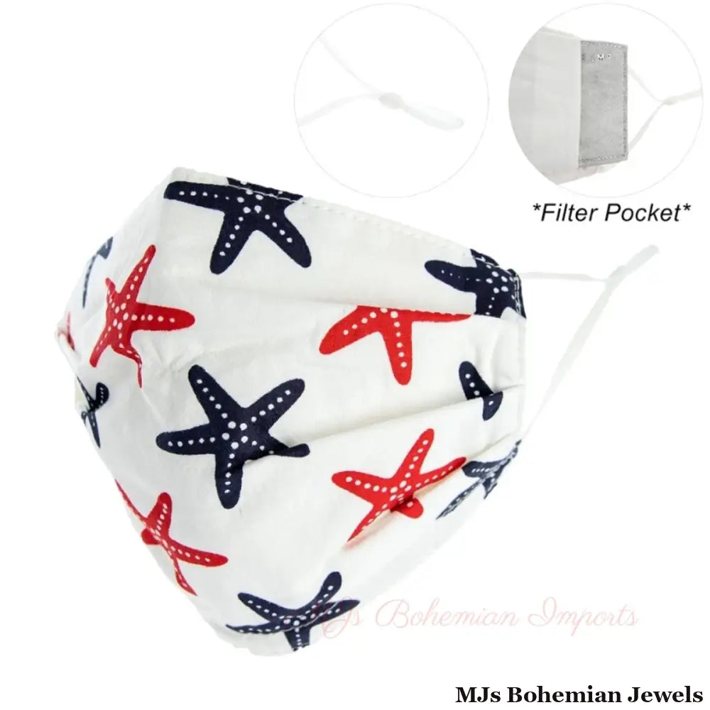 Starfish Print White Mask