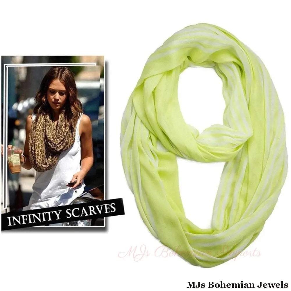 Stripe Patterned Silk Scarf