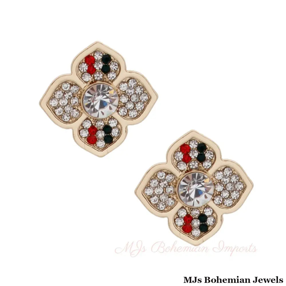Striped Splendor: Flower Studs