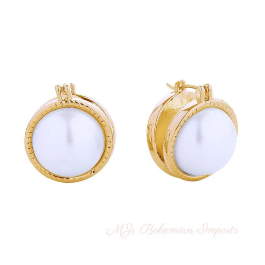 Stud 14K Gold Small Double Pearl Earring for Women