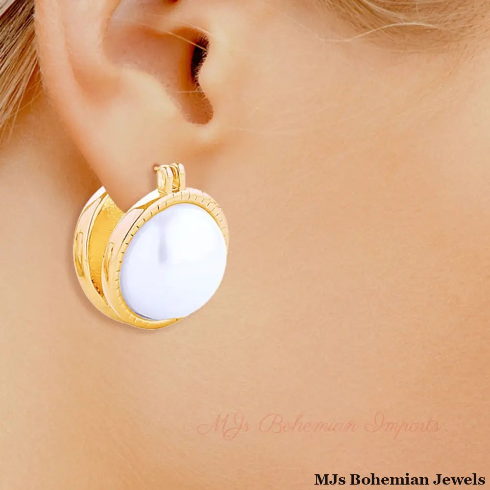 Stud 14K Gold Small Double Pearl Earring for Women