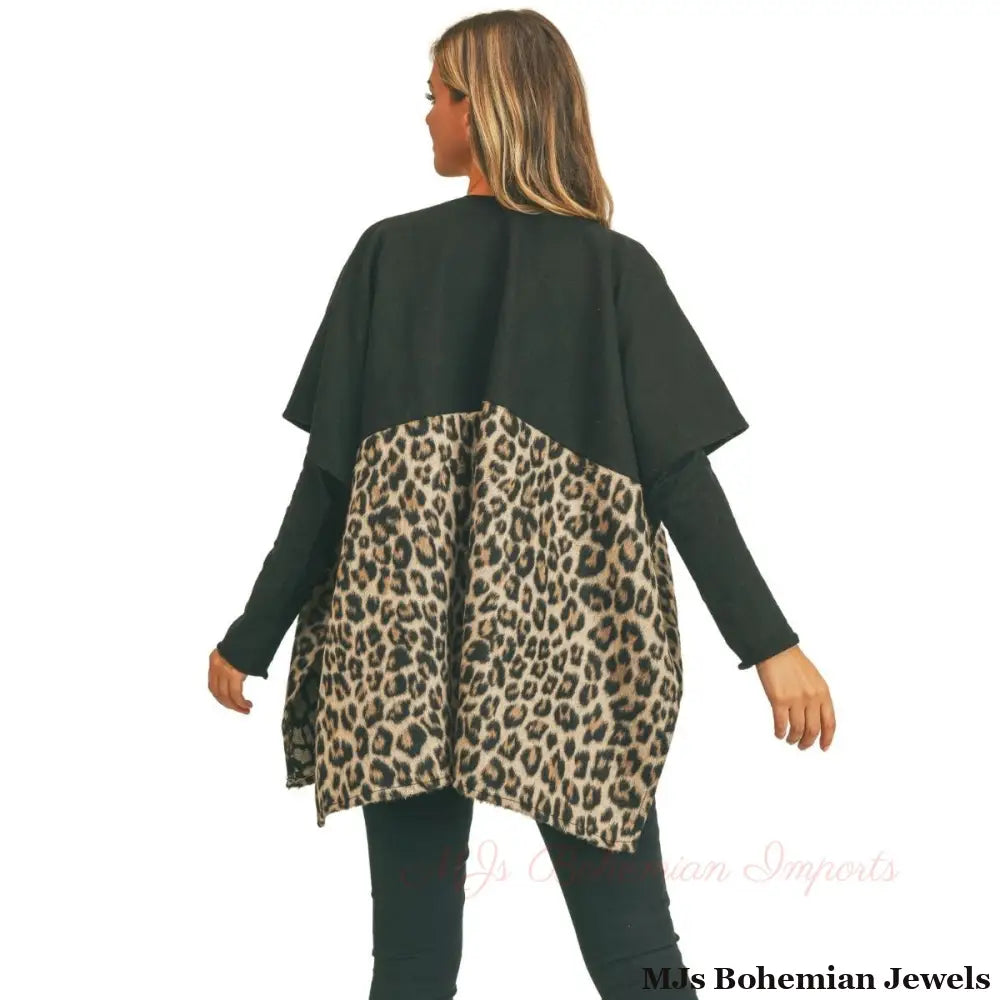 Taupe Leopard Pocket Kimono