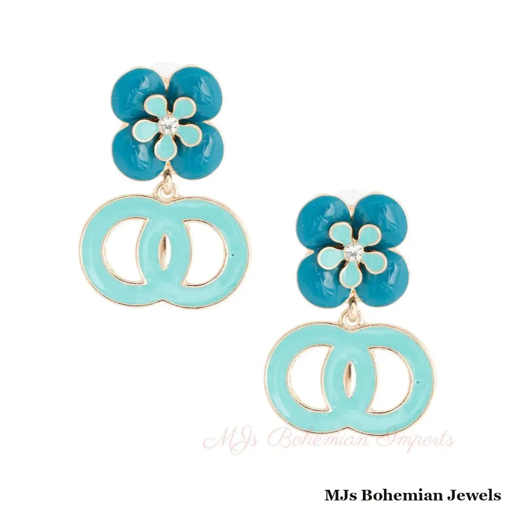 Teal Tranquility Earrings - Bespoke Blooms