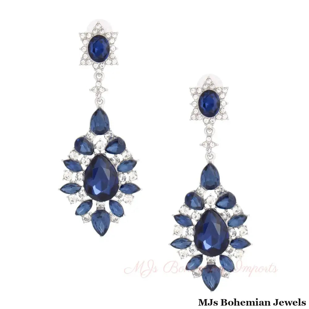 Teardrop Navy Earrings