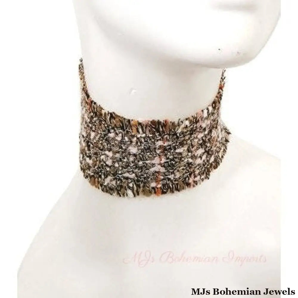 Textured Tweed Choker