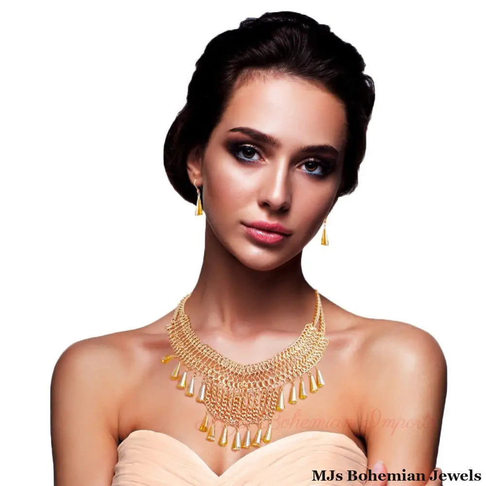 Topaz Beads Chain Necklace Set