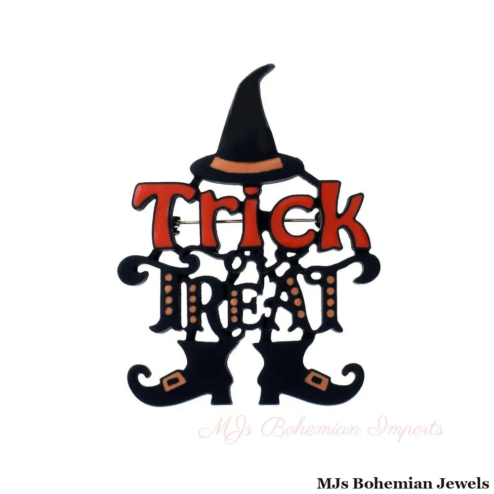 Trick or Treat Halloween Black Pin