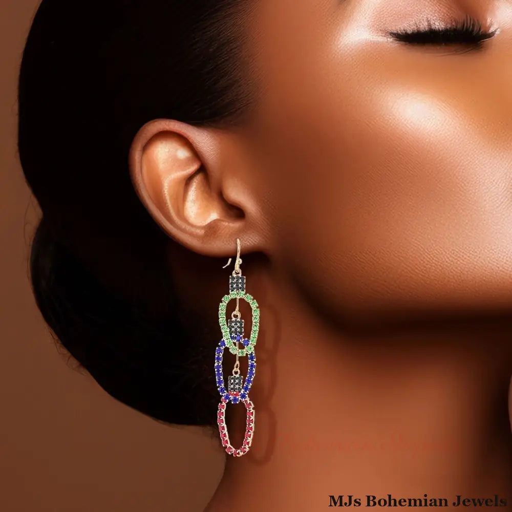 Triple Twinkle Delight: Multi Xmas Light Earrings