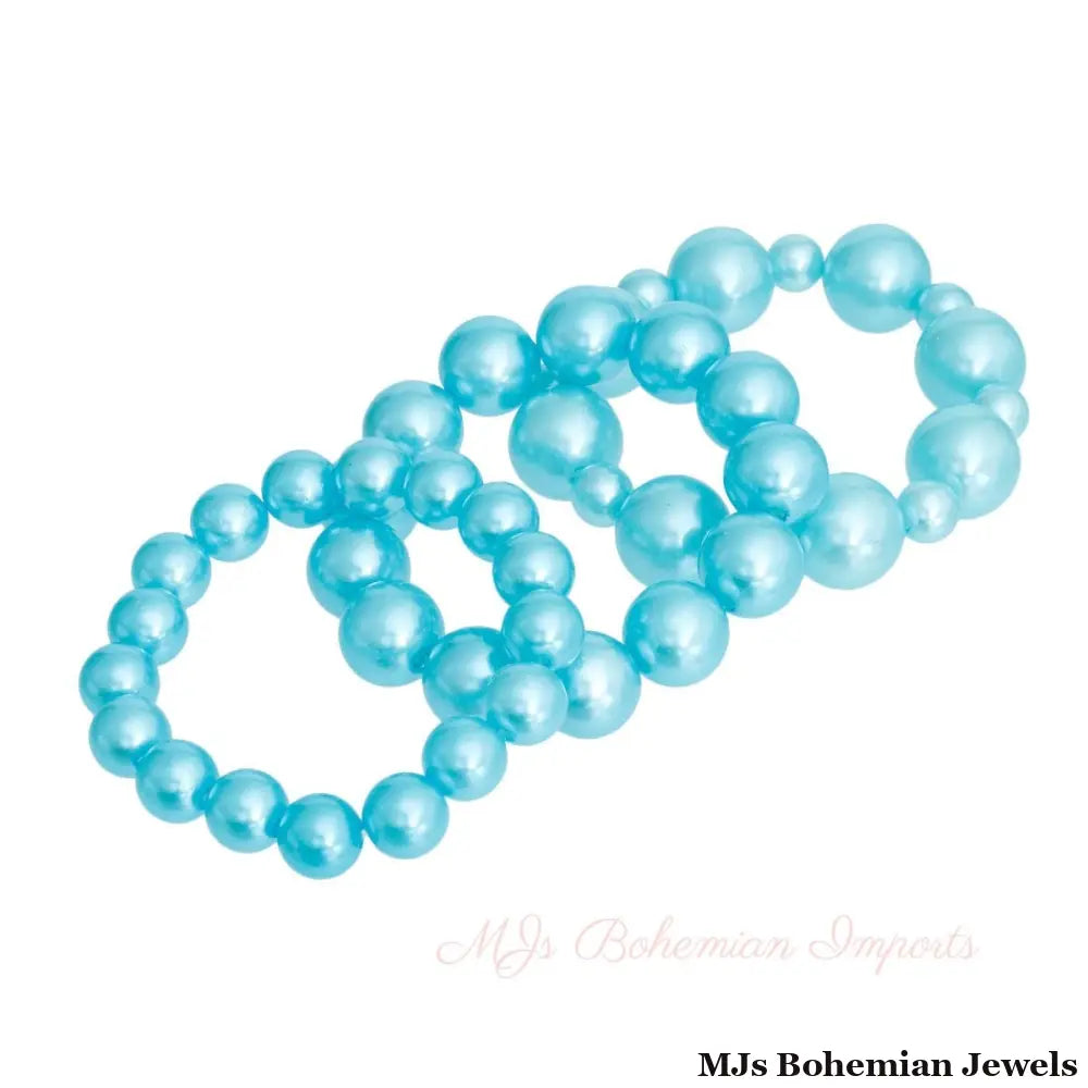 Turquoise Pearl 3 Pcs Bracelets