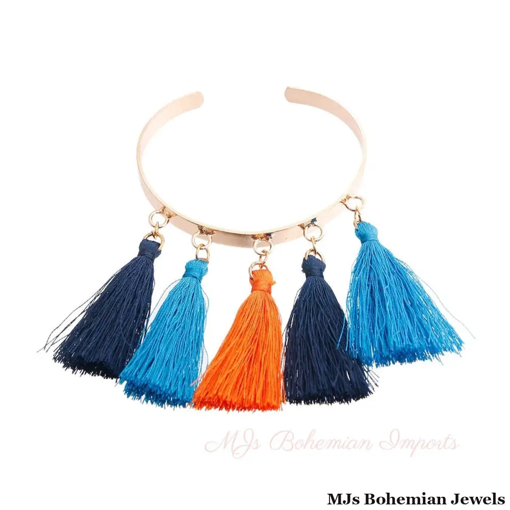 Various Blue Tassels Bangle