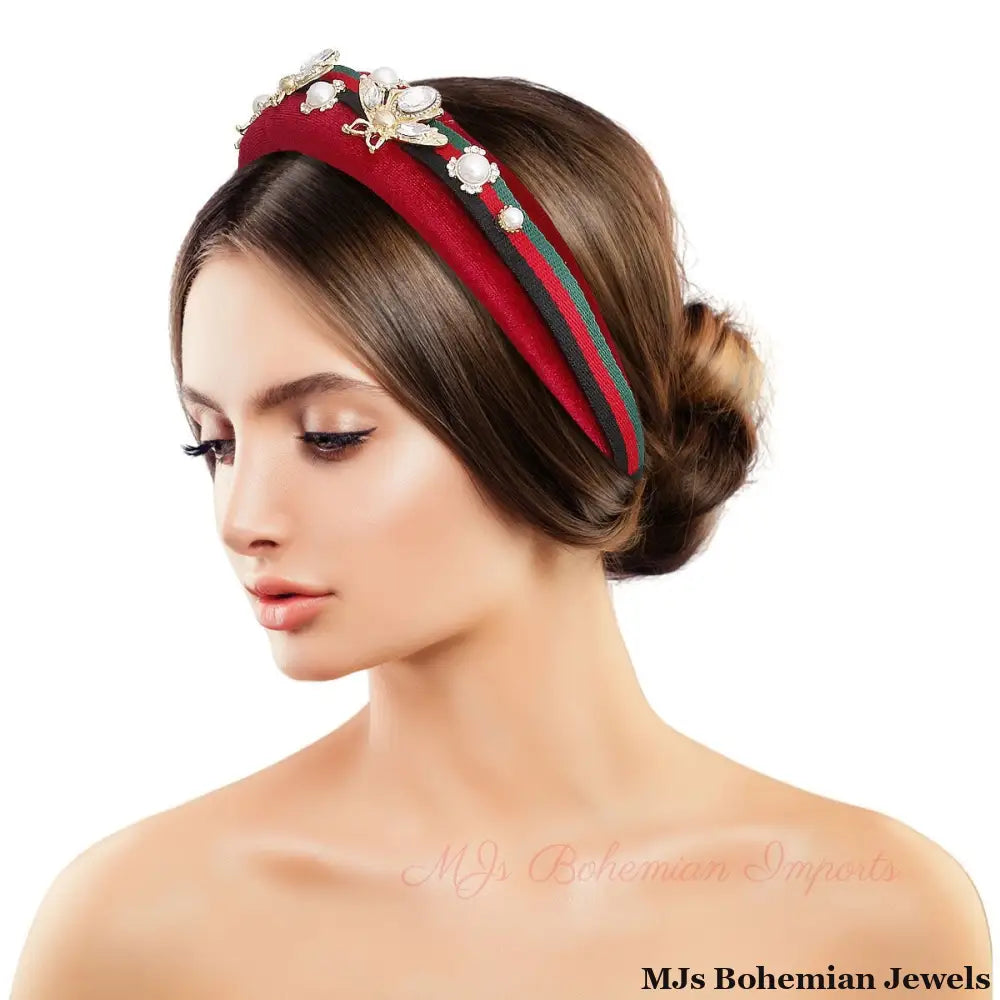 Velvet Vision: Red Bee Headband
