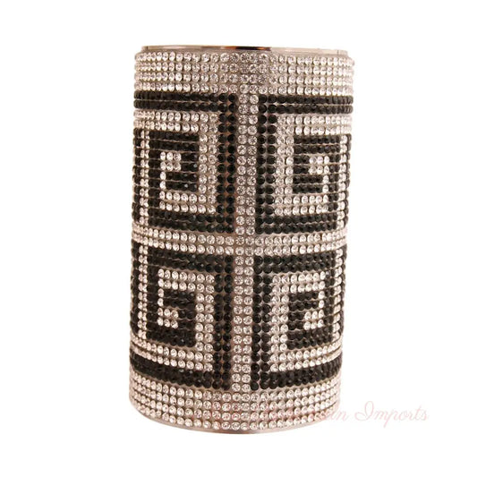 Versace Style Silver and Black Cuff