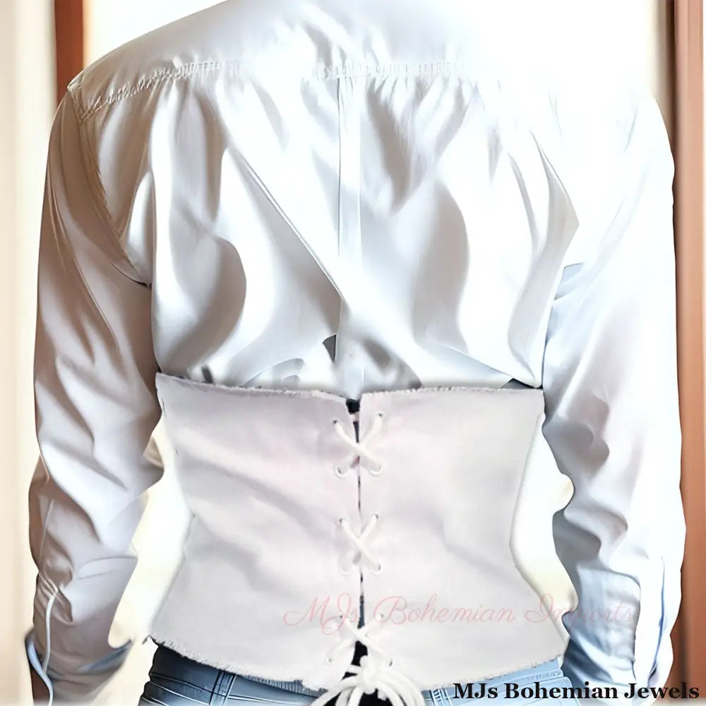 White 7" Wide Corset Belt
