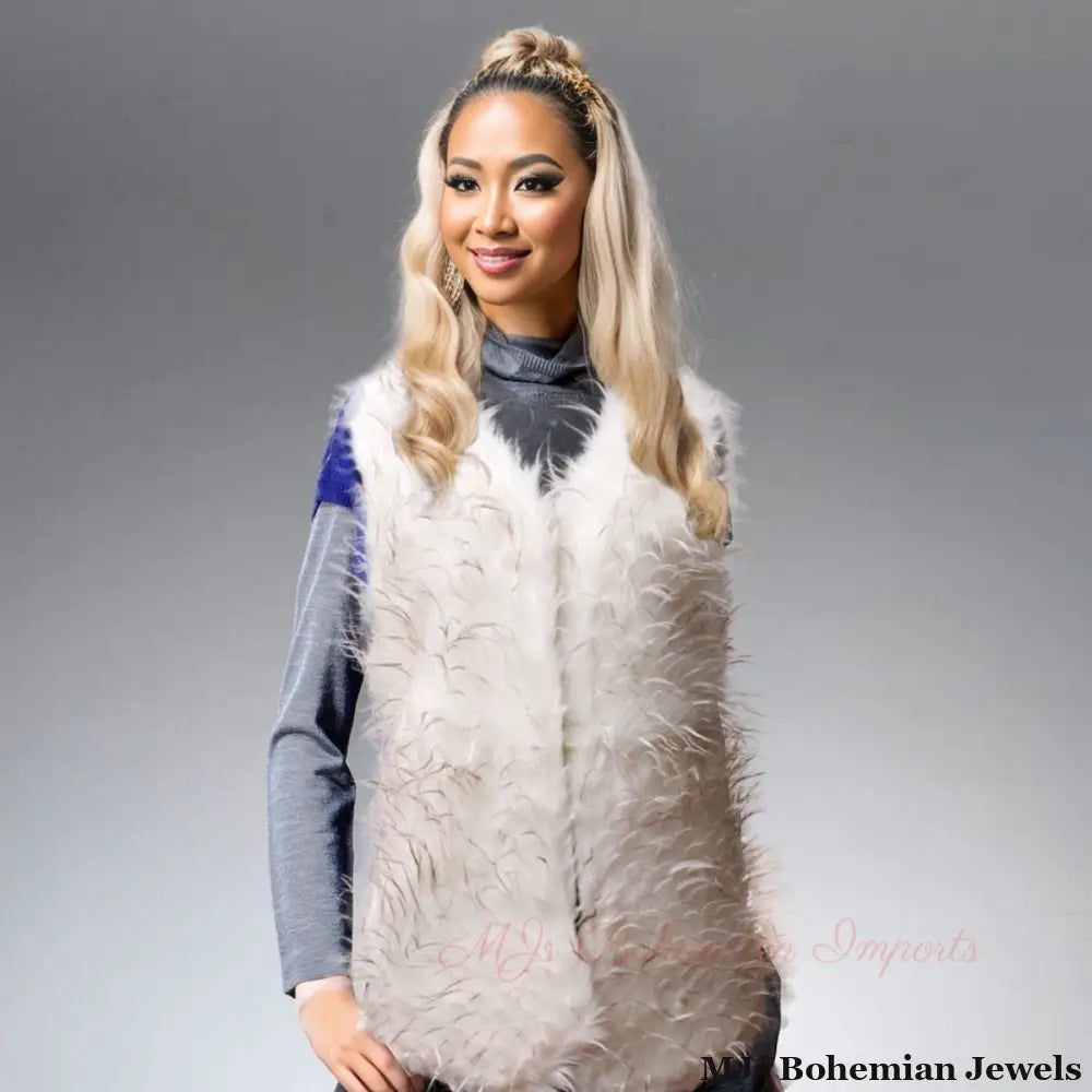 White Faux Fur Fashion Vest